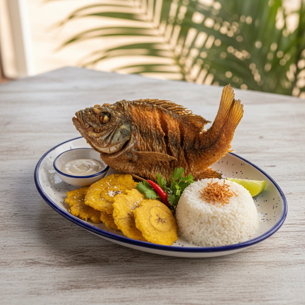 Mojarra frita at Varadero Barranquilla