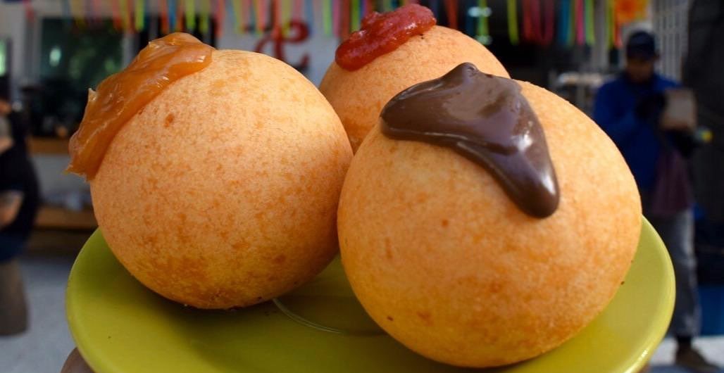 Buñuelos, fried cheese fritters of the Colombian December