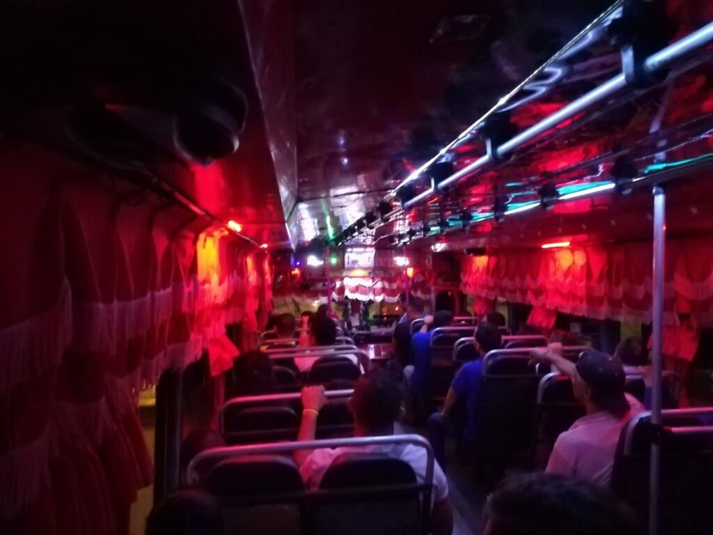 Inside a Barranquilla city bus